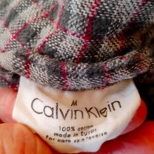 ⚜️ Distressed Vintage CALVIN KLEIN FLANNEL NITE SHIRT PLAID  UNISEX EPLVC